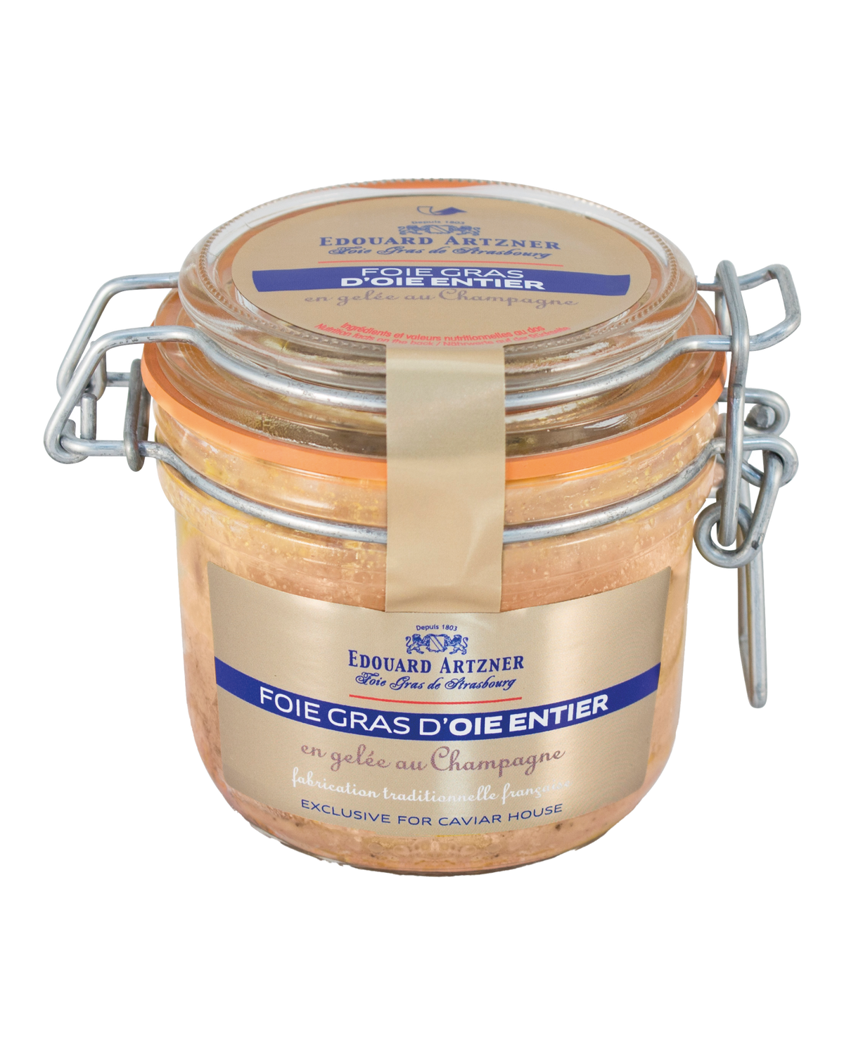 Ganze Gänseleber mit Champagnergelée, Foie Gras Halbkonserven