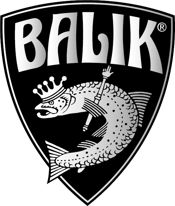 BALIK Wappen mit gekröntem Lachs, Logo der BALIK Farm Räucherei in Ebersol